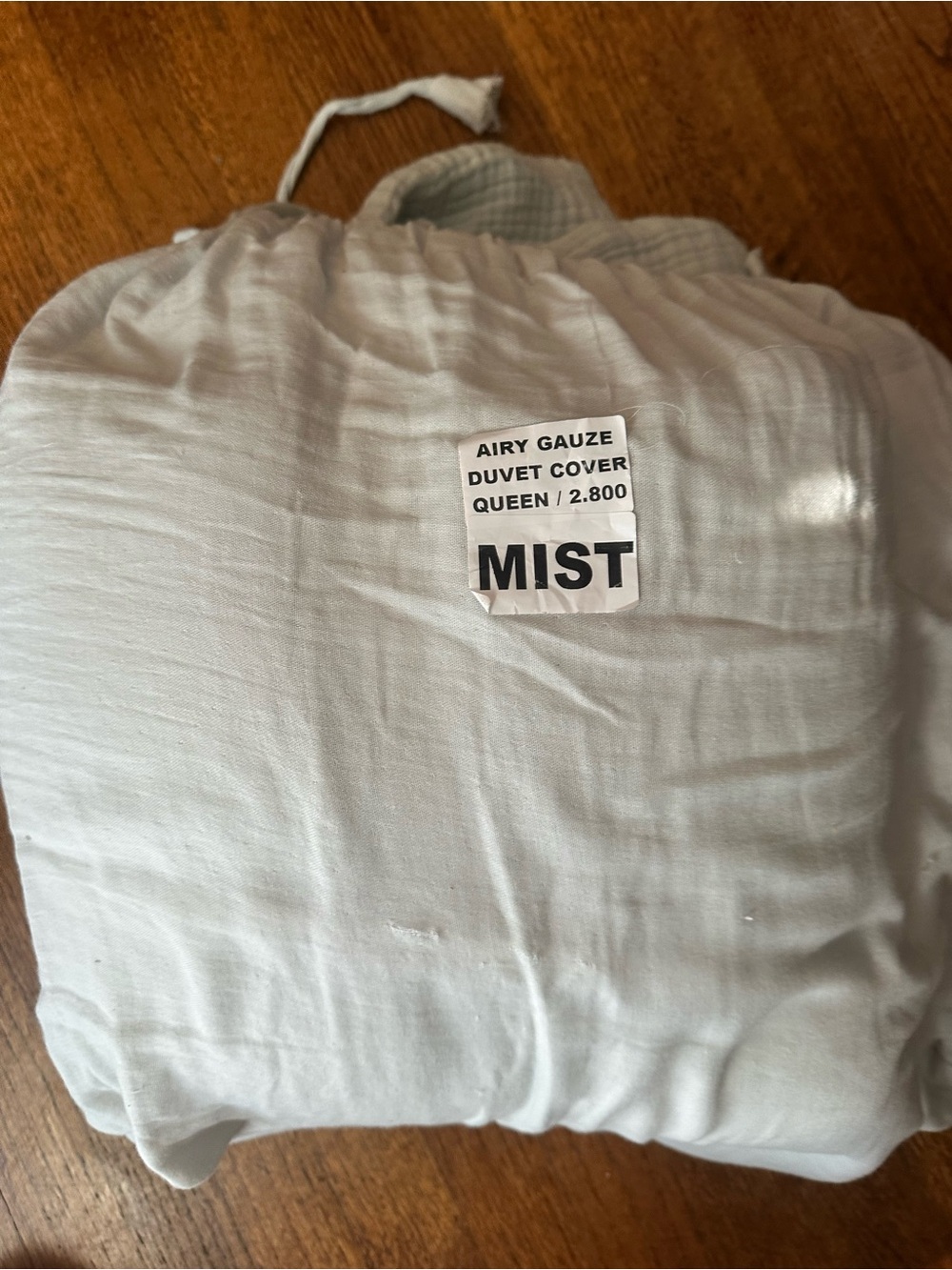QUINCE Organic Airy Gauze Duvet Cover in Mist Buttons Full/Queen - NWOT - Picture 2 of 5